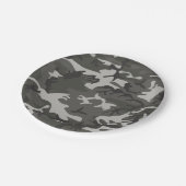 Assiettes En Carton Camouflage de la forêt Grey. Camo ton (Angle)