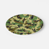 Assiettes En Carton Camouflage des bois (Angle)