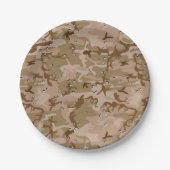 Assiettes En Carton Camouflage Désert Avec Galets, Militaire, Armée (Devant)