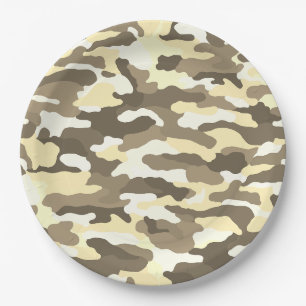 Assiettes En Carton Camouflage du désert