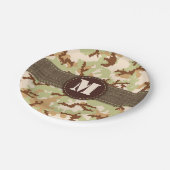 Assiettes En Carton Camouflage du désert (Angle)