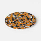 Assiettes En Carton Camouflage en tan gris orange Camo pour impression (Angle)