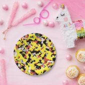 Assiettes En Carton Camouflage jaune rouge gris noir (Fête)