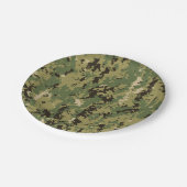 Assiettes En Carton Camouflage naval Woodland (Angle)