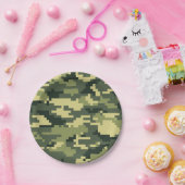 Assiettes En Carton Camouflage numérique en bois à 8 bits / Camo (Fête)