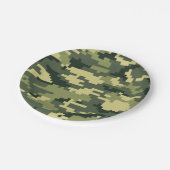 Assiettes En Carton Camouflage numérique en bois à 8 bits / Camo (Angle)