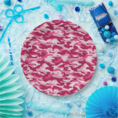 Assiettes En Carton Camouflage rose (Fête)