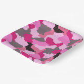 Assiettes En Carton Camouflage rose (Angulaire)