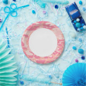 Assiettes En Carton Camouflage rose. Camo ton (Fête)