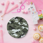 Assiettes En Carton Camouflage urbain numérique à 8 bits / Camo (Fête)