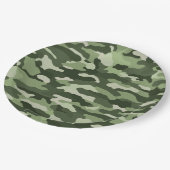 Assiettes En Carton Camouflage vert (Angle)