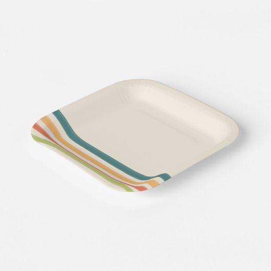 Assiettes En Carton Camp chaos retro stripe (Angulaire)