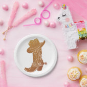 Assiettes En Carton Campagne Boot et silhouette casquette (Fête)