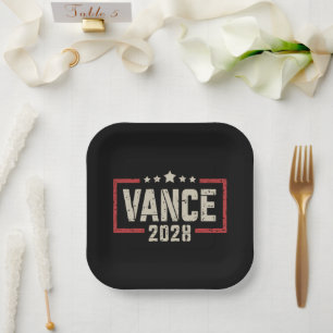 Assiettes En Carton Campagne d'élection présidentielle de Vance 2028 D