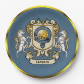 Assiettes En Carton Campbell Clan Badge Bleu Plaque en papier personna (Devant)
