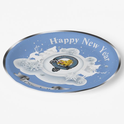 Assiettes En Carton Campbell Clan Badge Hiver personnalisé (Angle)