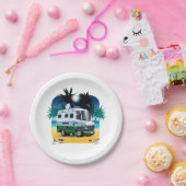 Assiettes En Carton Camper de dessin (Fête)