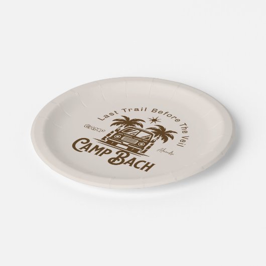Assiettes En Carton Camper Rétro Palm - Boho Bachelorette Week-end (Angle)