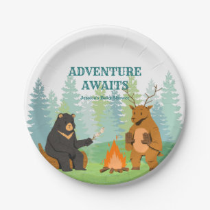 Assiettes En Carton Camping Baby shower des animaux des bois