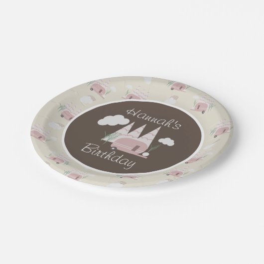 Assiettes En Carton Camping Camping extérieur Anniversaire Boho (Angle)