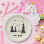 Assiettes En Carton Camping d'anniversaire personnalisé (Fête)