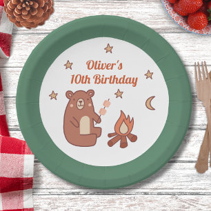 Assiettes En Carton Camping d'Ours Blancs Cute Anniversaire