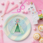 Assiettes En Carton Camping Glamping Tente Verte Slepover À L'Extérieu (Fête)