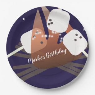 Assiettes En Carton Camping Marshmallows Stars Camping Extérieur