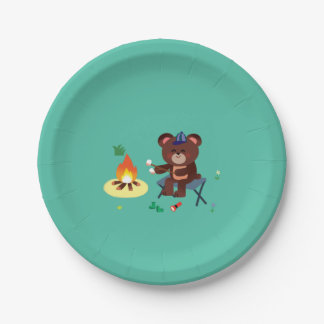 Assiettes En Carton Camping Plates d'Anniversaire À Thème