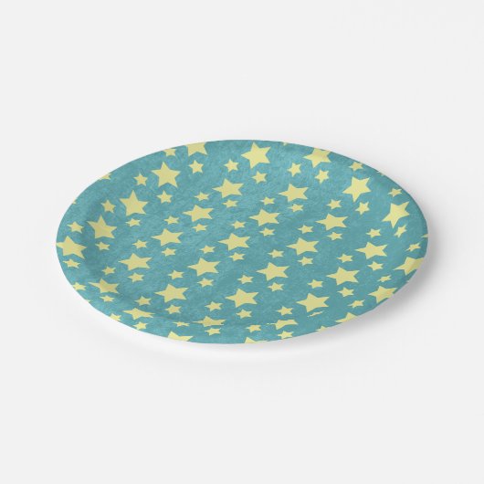 Assiettes En Carton Camping Retro Party Stars Nuit Anniversaire (Angle)