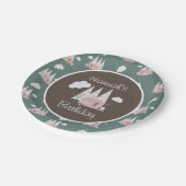 Assiettes En Carton Camping rose Fête d'anniversaire (Angle)