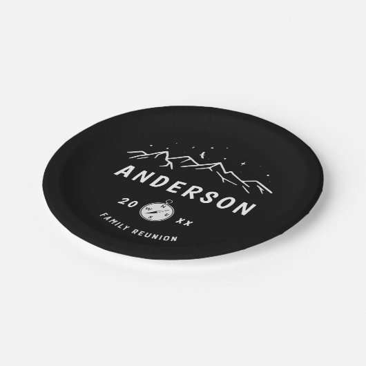 Assiettes En Carton Camping rustique Réunion familiale personnalisée (Angle)