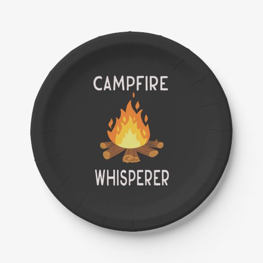 Assiettes En Carton Camping - Whisperer de feu de camp (Devant)