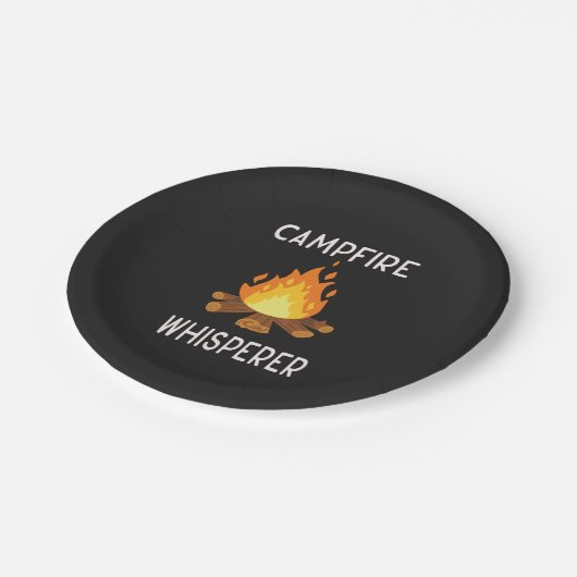 Assiettes En Carton Camping - Whisperer de feu de camp (Angle)