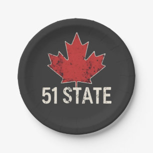 Assiettes En Carton Canada 51e État Trump Drapeau américain et canadie