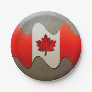 Assiettes En Carton Canada Flag-Chrome par Shirley Taylor