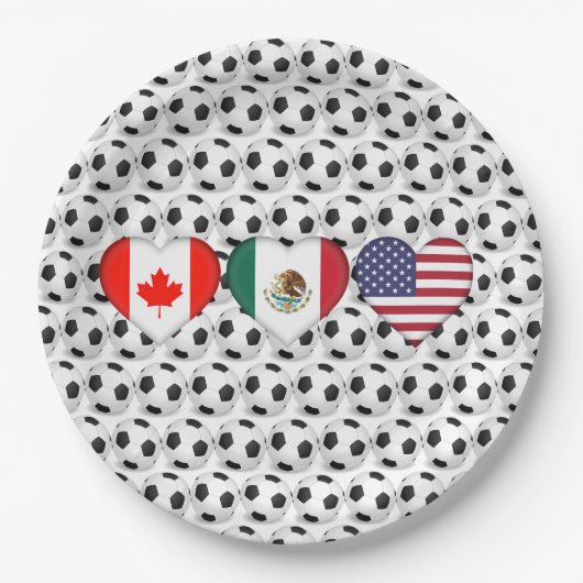 Assiettes En Carton Canada Mexique États-Unis accueillant le tournoi d (Devant)