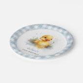 Assiettes En Carton Canard bleu En vichy plaque papier d'anniversaire (Angle)