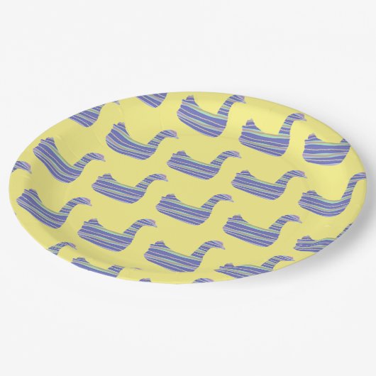 Assiettes En Carton Canard canard jaune 9" (Angle)