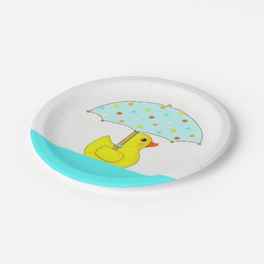 Assiettes En Carton Canard en caoutchouc baby shower (Angle)