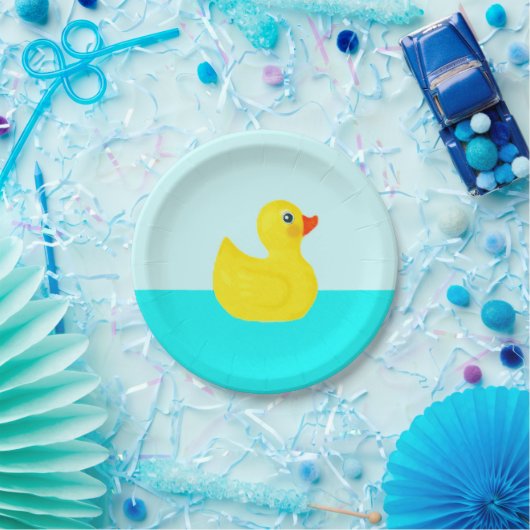 Assiettes En Carton Canard en caoutchouc baby shower Thème (Fête)