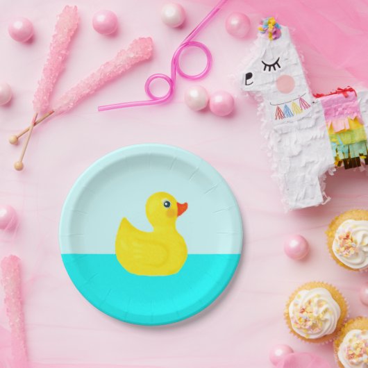 Assiettes En Carton Canard en caoutchouc baby shower Thème (Fête)