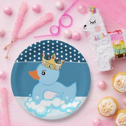 Assiettes En Carton Canard en caoutchouc (bleu) Plaque papier d'annive (Fête)