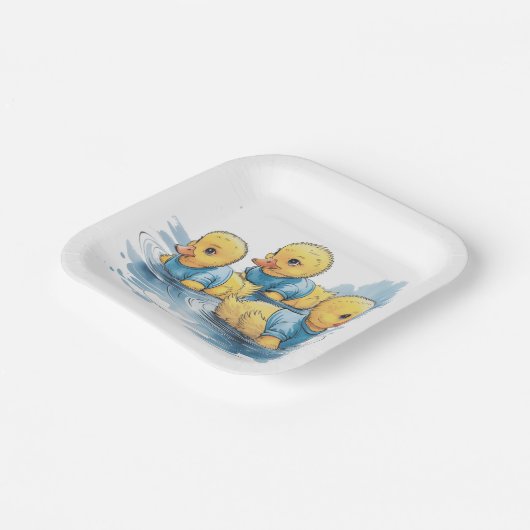 Assiettes En Carton Canard en caoutchouc mou en bleu (Angulaire)