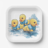 Assiettes En Carton Canard en caoutchouc mou en bleu (Recto)