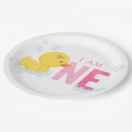 Assiettes En Carton Canard en caoutchouc premier anniversaire (Angle)
