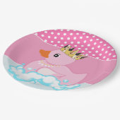 Assiettes En Carton Canard en caoutchouc (rose) Plaque papier d'annive (Angle)