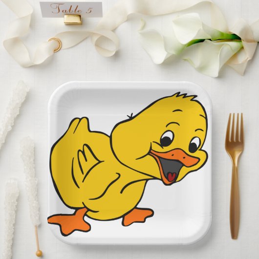 Assiettes En Carton Canard jaune (Mariage)