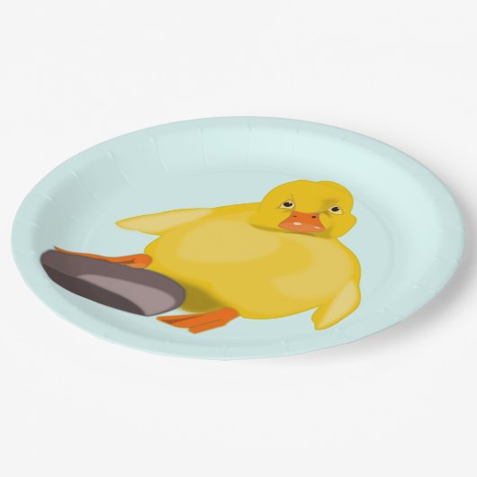 Assiettes En Carton Canard jaune mignon (Angle)