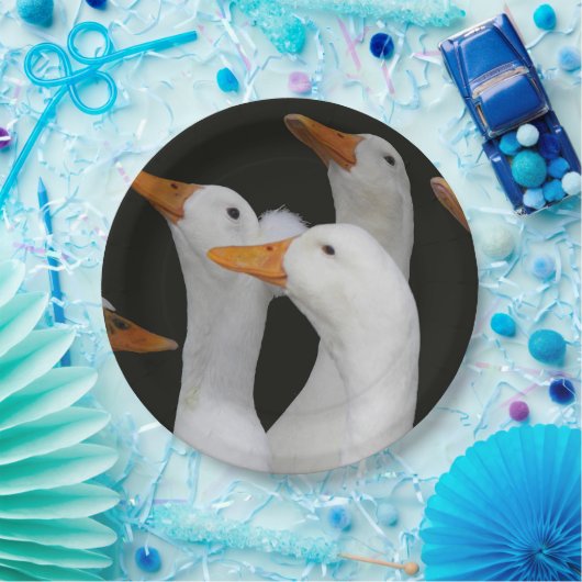Assiettes En Carton Canards blancs (Fête)
